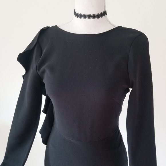 Windsor Dresses & Skirts - Windsor Black Backless Formal Long Sleeve Dress